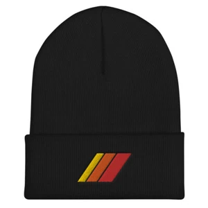 Toyota Heritage Classic Retro Stripe Cuffed Beanie Stocking Knit Ski Cap - Picture 1 of 21