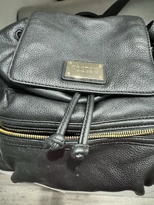 Black Leather Oroton Backpack. Medium Size. - Picture 1 of 5