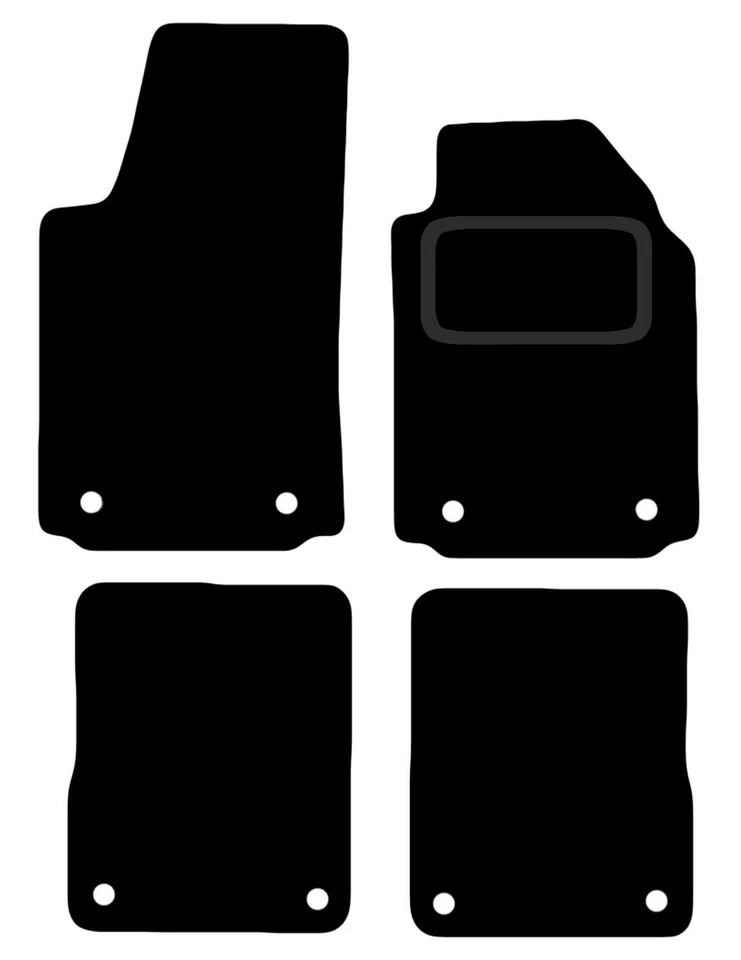 Fits Audi A2 2000-2005 Tailored Black Carpet Car Floor Mats, 8-Clips & Heelpad - Image 1 of 1