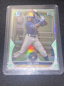 2023 Bowman Chrome Luis Lara Lunar Glow Refractor Prospect #BCP-100 Brewers