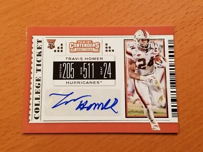 2019 Contenders Draft #276 Travis Homer Miami Seahawks Rookie RB Auto F - Image 1 of 2