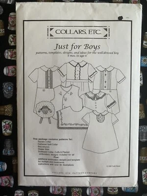 *OOP/HTF* Collars Etc “just For Boys” Size 6 Months To 6 Years. Pattern UC/FF - Image 1 of 2