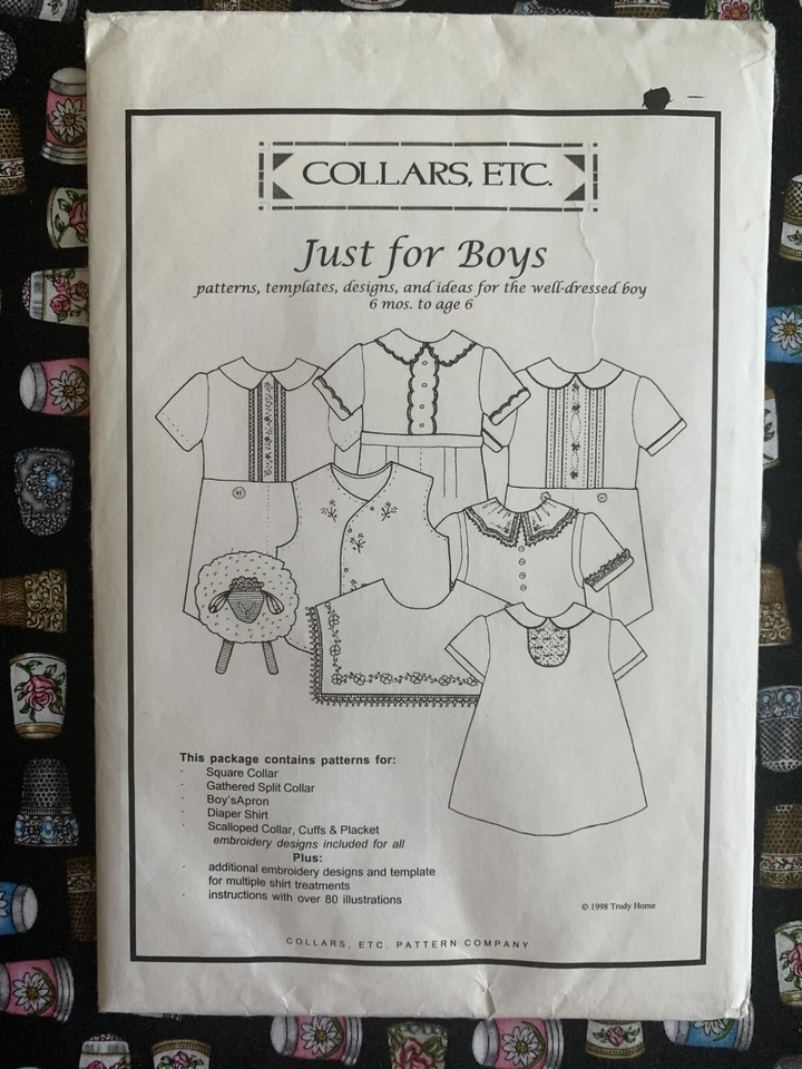 *OOP/HTF* Collars Etc “just For Boys” Size 6 Months To 6 Years. Pattern UC/FF - Image 1 of 2