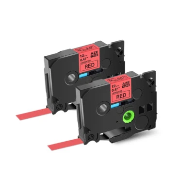 Cinta de etiquetas 2PK TZ-431 TZe-431 para Brother P-touch 12 mm 1/2" negra sobre roja PT-D600 Foto 1 de 4