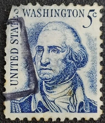 George Washington 5 Cent Blue US Postage 1967 Used Stamp - Image 1 of 2