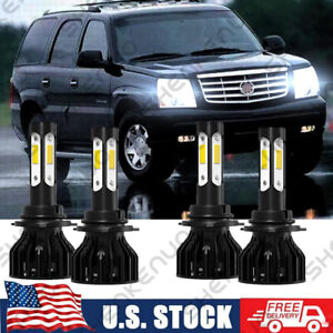 6000K LED Headlight Bulbs for 2002 Cadillac Escalade/EXT High & Low beam Qty 4
