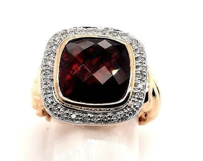 Ruby and Diamond 14ct Yellow Gold Halo Ring - Image 1 of 4