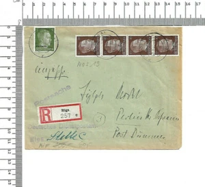 R-Zettel Riga e Ostland Postsache Deutsches Dienstpostamt  ; 60793 - Bild 1 von 2