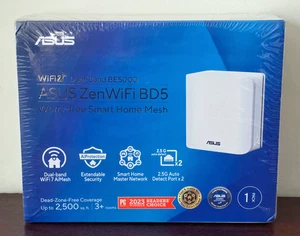 ASUS ZenWiFi BD5 Dual-Band WiFi 7 Mesh Router 5000 Mbps 2500 sq ft 1PK BRAND NEW - Picture 1 of 2