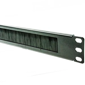 Kabelmanagement 1HE mit schwarzer Bürste für Datenschrank 19 Zoll Universal Panel - Bild 1 von 6