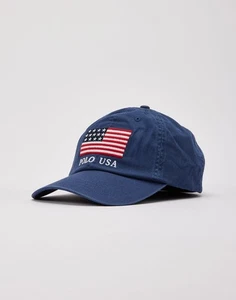 Polo Ralph Lauren Herren Polo USA Flagge Chino Baseball Kappe verstellbarer Riemen marineblau - Bild 1 von 7
