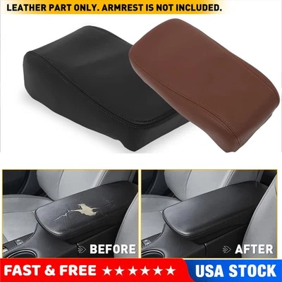Console Lid Armrest Vinyl Cover Black/Brown Fits 2013 14 2015-2018 Toyota Avalon - Imagem 1 de 4