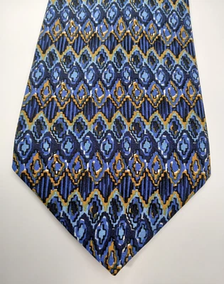 Corbata Missoni Cravatte 100 % seda (3,75" x 59") azul geométrica acento multicolor Foto 1 de 4