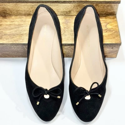 Stuart Weitzman Gabby Black Suede Flats Size 7B NWOB - Image 1 of 4
