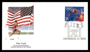 MayfairStamps US FDC 1991 California Olympic Pole Vault Fleetwood First Day Cove - Picture 1 of 2