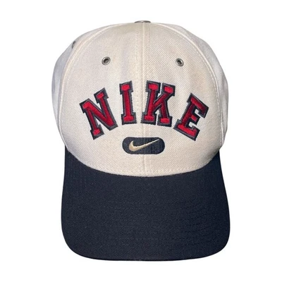 Vintage Nike Hat 90's Embroidered Snapback Spell Out White Red Center Check - Image 1 of 4