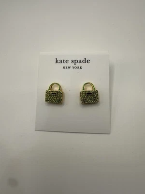 Kate Spade Oro Maleta Bolso Viaje Pendientes Regalo Brillante Verde Vacaciones Foto 1 de 4