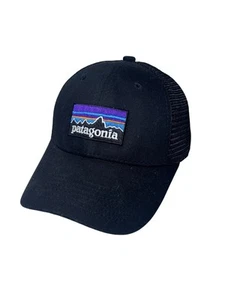 Gorra de camionero Patagonia Logo Snapback LoPro negra de malla ajustable al aire libre - Imagen 1 de 7
