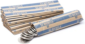 Envolvedores de monedas de níquel, 100 envoltorios de monedas de rayas planas - Imagen 1 de 12