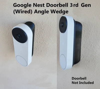 Google Nest Doorbell 3rd Gen Wired Wedge Angle Mount Bracket 15 25 35 45 60 90 - Image 1 of 4