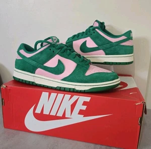 Nike Dunk Low Retro SE Entrenadores Reino Unido Talla 8.5 Med Suave/Malaquita Vela Rosa y Verde - Imagen 1 de 8