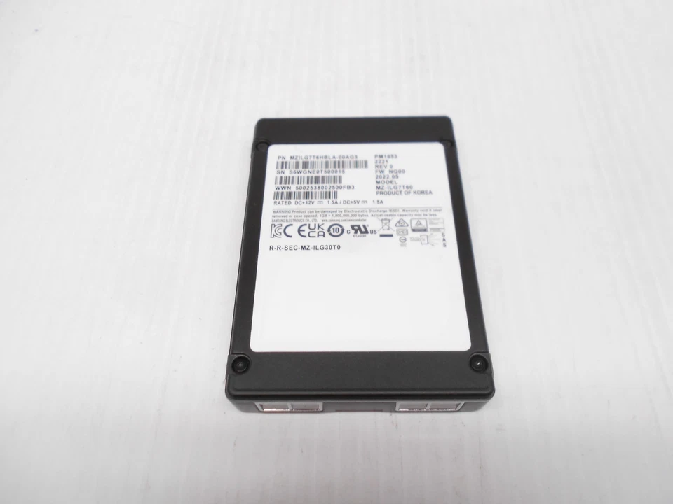 Samsung 7.68TB SSD SAS 2.5" 12G Server Storage Hard Drive MZ-ILG7T60 Dell HP 8TB - Image 1 of 1