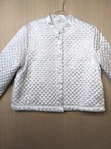 Kay Anna Women's Quilted Bed Jacket Sz Med Hollywood Style Glamour Feminine - Picture 1 of 10