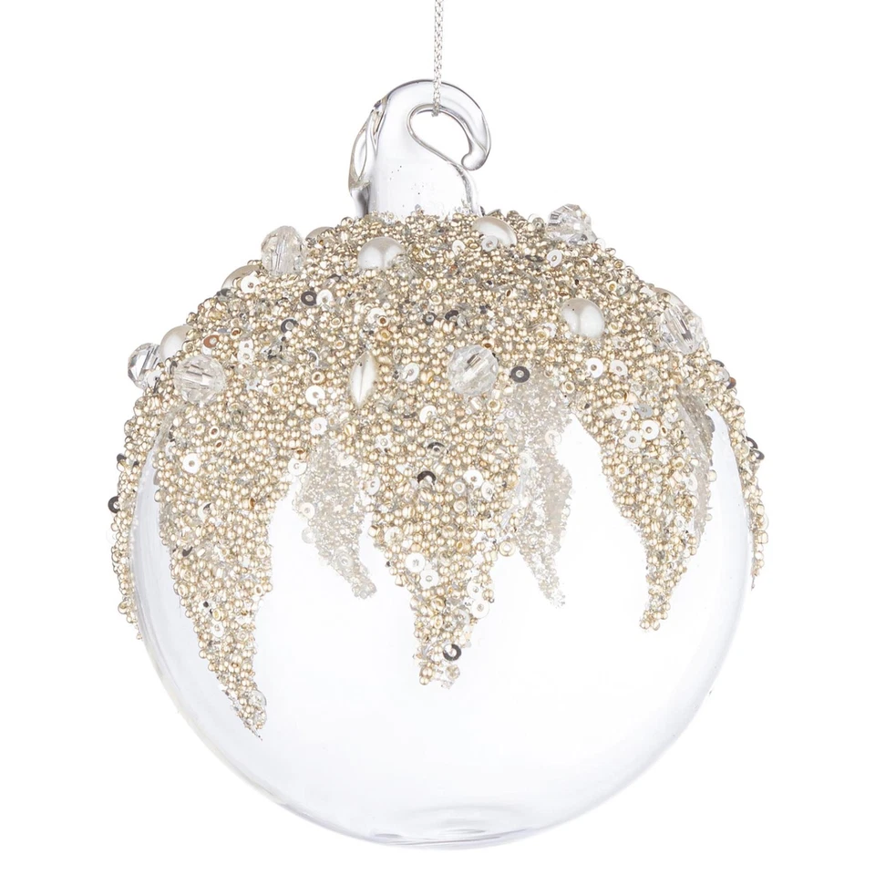 BIZZOTTO Sfera Pallina di Natale Imperial Trasparente 10cm Vetro - Immagine 1 di 1