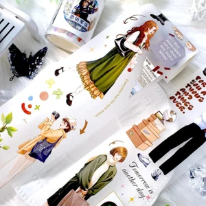 New Popular PET Tape Modern Girls Collage Glossy Washi Tape for Decoration Small - Picture 1 of 4
