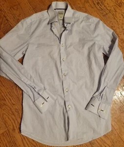 Hardy Amies 40 15 3/4 Saville Row London Dress Shirt Slim White With Pattern - Picture 1 of 3