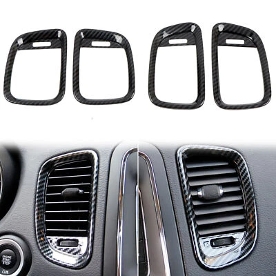 ABS Carbon Fiber Front Air Vent Outlet Cover Trim For Dodge Durango 2011-2020 — 第 1/4 张图片