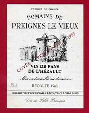 04/26 Etiquette Thème CUVEE PREIXANUM 1983 Domaine PREIGNES-LE-VIEUX 1983 VIAS