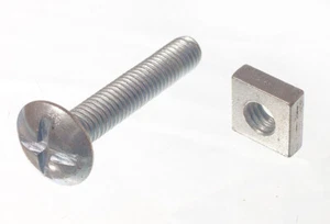 6 X Bulloni Da Tetto E Dadi Quadrati ZP Zincati M6 X 35 | Onestopdiy Nuovo - Foto 1 di 1