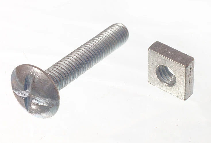 6 X Bulloni Da Tetto E Dadi Quadrati ZP Zincati M6 X 35 | Onestopdiy Nuovo - Immagine 1 di 1