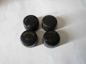 4X Vintage Silvertone Harmony Guitar Knobs Original Cupcake 60's Black or Brown - Picture 1 of 2