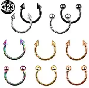HORSESHOE PIERCING CIRCULAR BARBELL RING SEPTUM EAR TRAGUS SURGICAL STEEL LIP - Picture 1 of 6