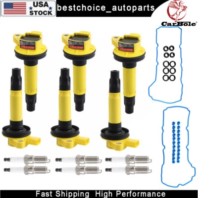 Bobinas de encendido y bujía y junta de cubierta de válvula para Ford Taurus 2011-2017 3,7 L Foto 1 de 4