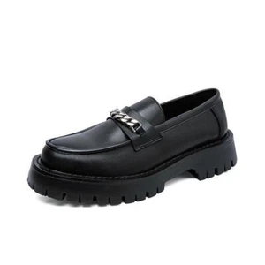 Herren British Runde Zehenpartie Ketten Freizeit Slipper Klobig Plateau Schuhe Halbschuhe Neu - Bild 1 von 10