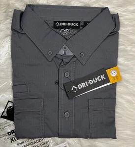 Dri Duck Mens Craftman Ripstop Shirt Short Sleeve Woven Shirt Gunmetal NWT - Picture 1 of 8