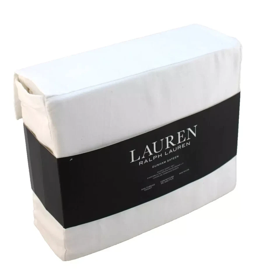 Ralph Lauren Polo Dunham Sateen 6pc King Sheet Set White 300tc