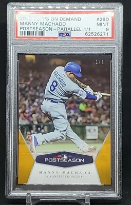 Manny Machado 2018 Topps On Demand Postseason GOLD Parallel #26D PSA 9 1/1 - Image 1 of 3