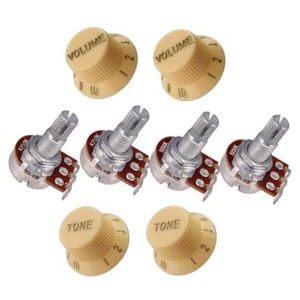 Set of 4 (4X) A250k b250k Short Split Shaft Audio Taper - Picture 1 of 6