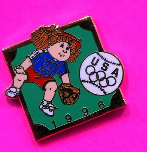 CABBAGE PATCH SOFTBALL PIN 1996 OLYMPIC SOFTBALL PIN Atlanta Games - Picture 1 of 1