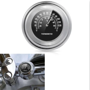 7/8" 1" Chrome Thermometer For Harley-Davidson Sportster 1200 883 XLH Softail - Picture 1 of 5