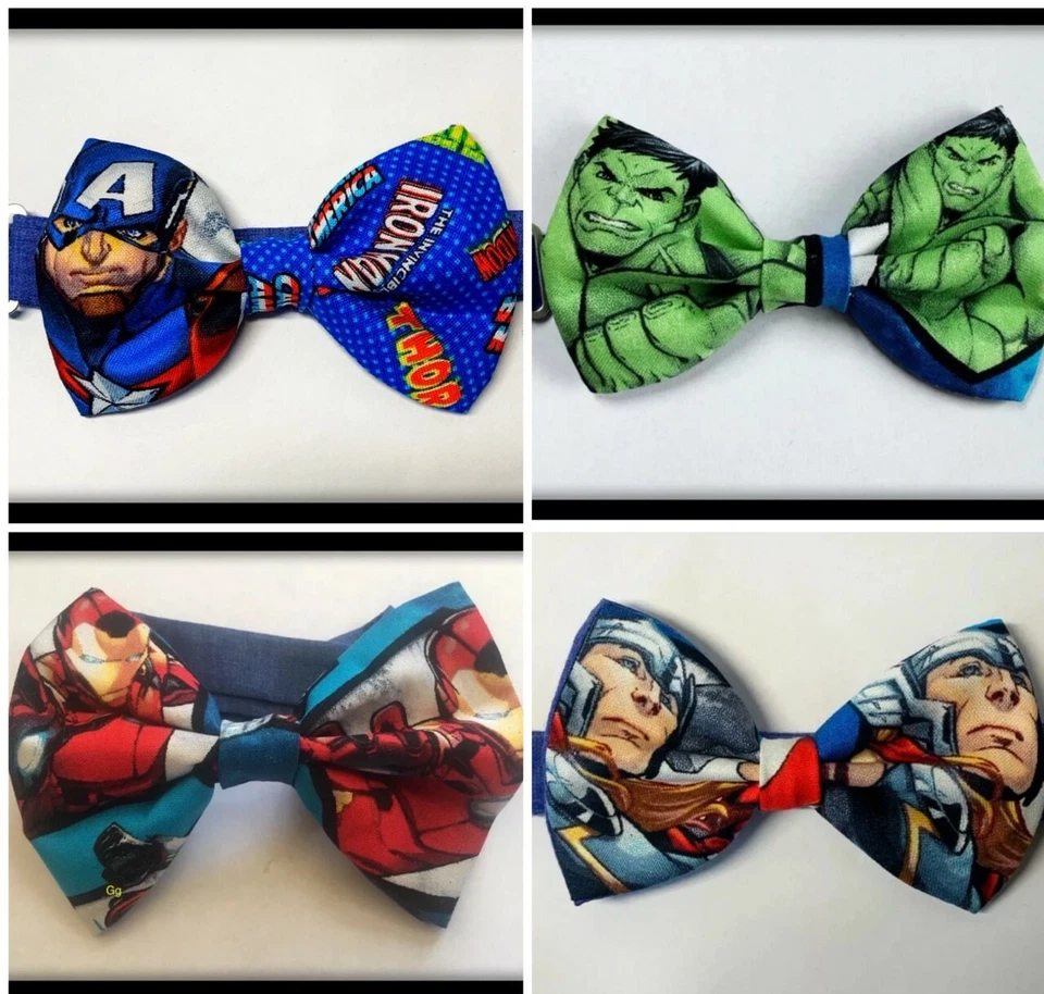 Hulk Captain America Spiderman Bow Tie Dickie hanky Costume T-Shirt Avengers - Image 1 of 1