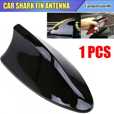 1 Shark Fin Antenna Cover Black Radio FM/AM Signal Booster Decor Car Accessories - Image 1 of 4