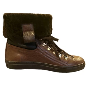$ 960 CESARE PACIOTTI LAMMFELL LEDER STIEFEL US 10 ITALIENISCHER DESIGNER HERRENSCHUHE - Bild 1 von 9