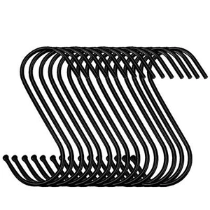 Steel Hanging Hooks 30 Pack Black Heavy Duty Metal Pots Pans Towels - Picture 1 of 6