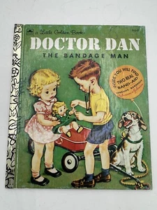 Vintage Little Golden Book Dr. Dan the Bandage Man w/ Original Bandaids! - Picture 1 of 6