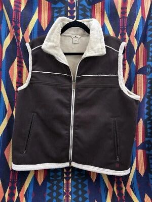 Chaleco de pana Woolrich Espresso para mujer marrón forrado de piel sintética XL bolsillos con cremallera Foto 1 de 4